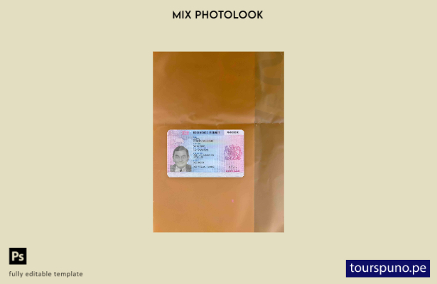 listo para imprimir plantilla FRONTAL de la versión fotográfica del permiso de r